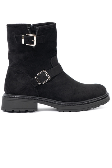 NoĮoczesne juodos spalvos batai ze sidabrasmi klamrami 2