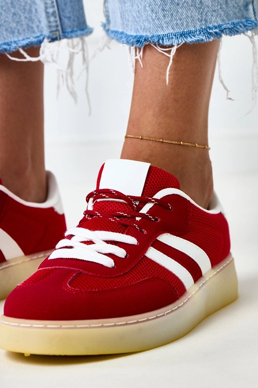 Raudoni tinkliniai sportbačiai su...