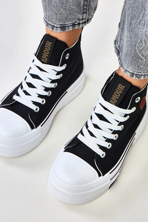 Juodi aukšti platforma kedai su...