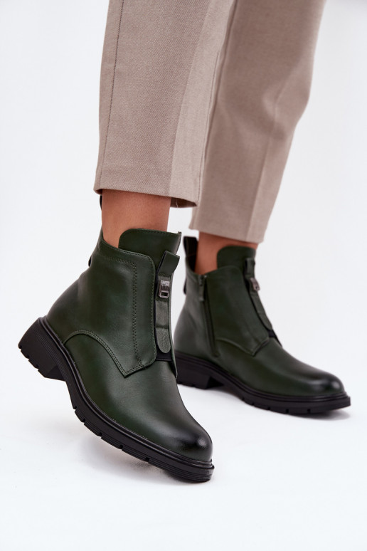 pašiltinti Moteriški aulinukai Į Pilį Su puošniais Detalem chaki spalvos Roselle