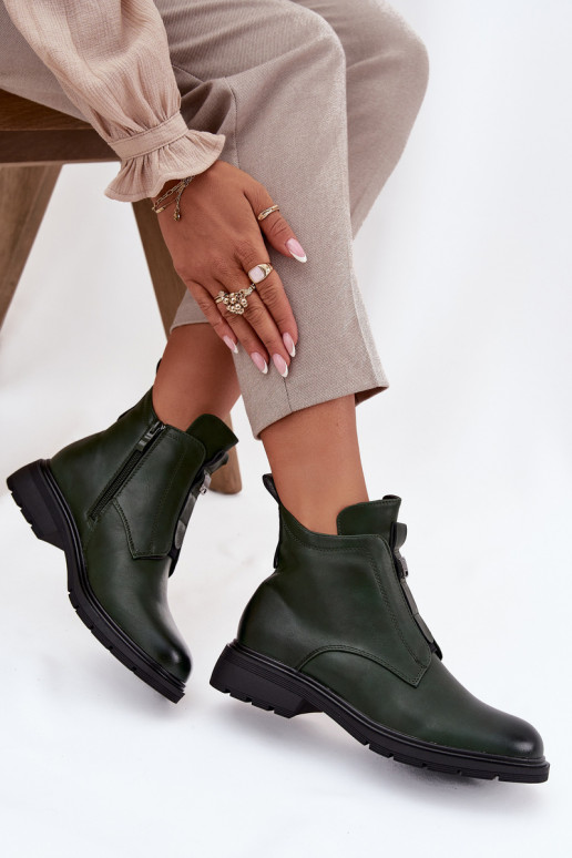 pašiltinti Moteriški aulinukai Į Pilį Su puošniais Detalem chaki spalvos Roselle