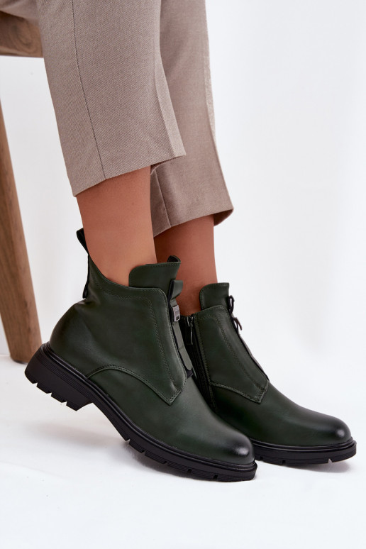 pašiltinti Moteriški aulinukai Į Pilį Su puošniais Detalem chaki spalvos Roselle