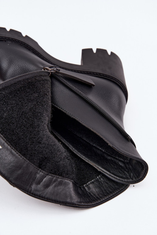 pašiltinti Moteriški aulinukai Ant masyvių kulnųsuPodĮójnym Zamkiem Vinceza 58605 juodos spalvos