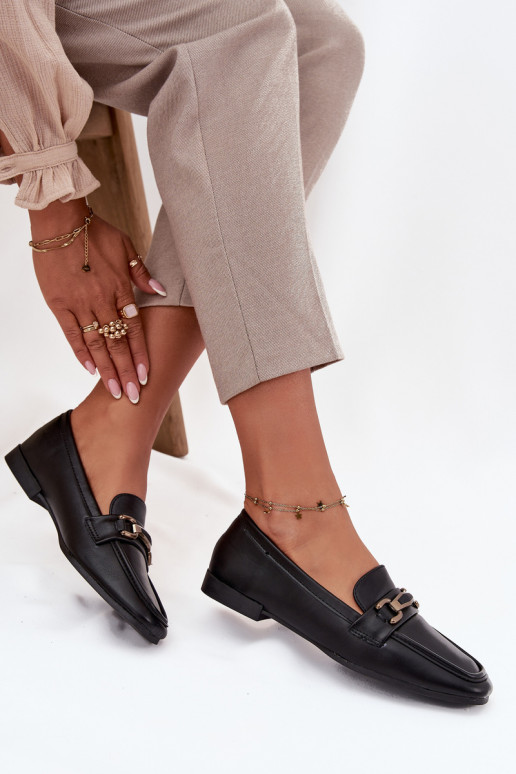 batai Mokasinai Moteriškas su ornamentais juodos spalvos Priscelle