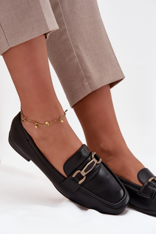 batai Mokasinai Moteriškas su ornamentais juodos spalvos Priscelle