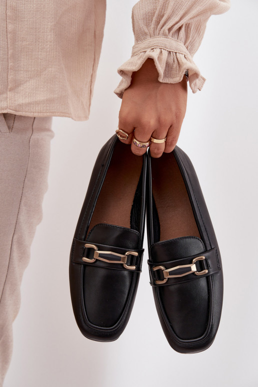 batai Mokasinai Moteriškas su ornamentais juodos spalvos Priscelle