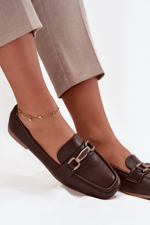 batai Mokasinai Moteriškas su ornamentais rudos spalvos Priscelle