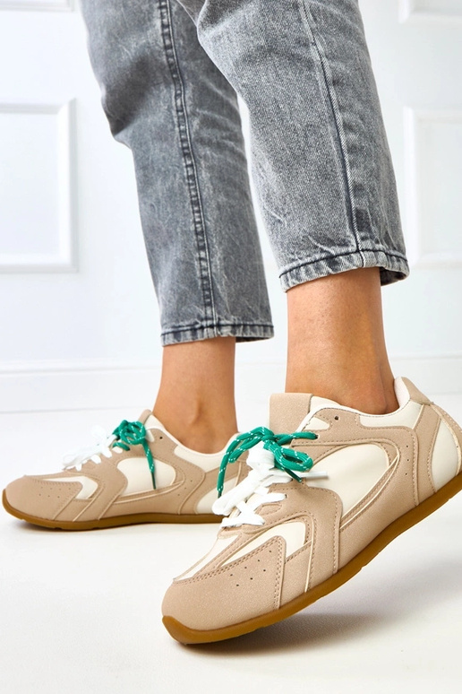 Smėlio spalvos sportiniai bateliai su...