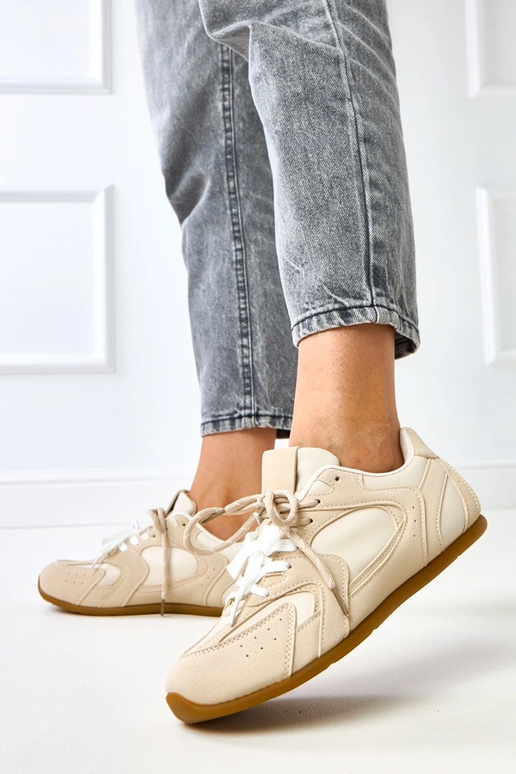 Smėlio spalvos sportiniai bateliai su...