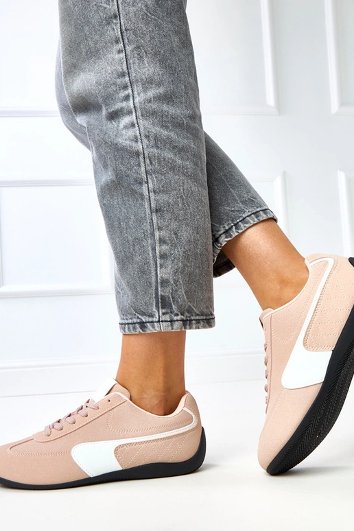 Rožiniai sportiniai bateliai su baltu...