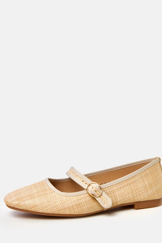 Smėlio spalvos pintos balerinos su... Smėlio spalvos pintos balerinos su...