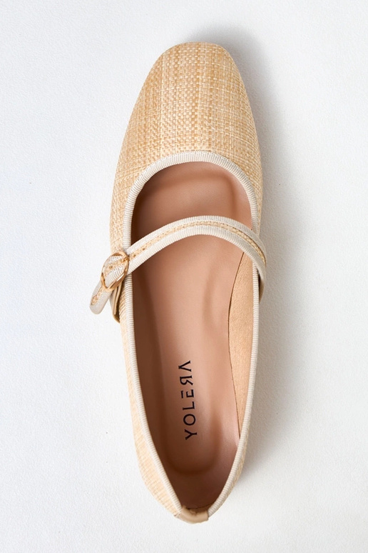 Smėlio spalvos pintos balerinos su... Smėlio spalvos pintos balerinos su...