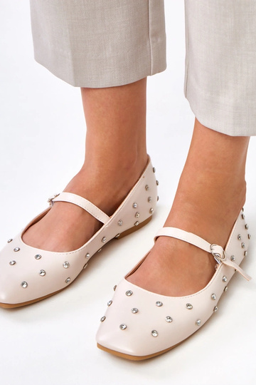 Smėlio spalvos balerinos su... 2