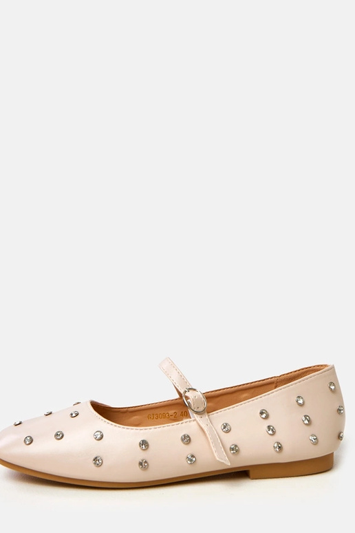 Smėlio spalvos balerinos su... Smėlio spalvos balerinos su...