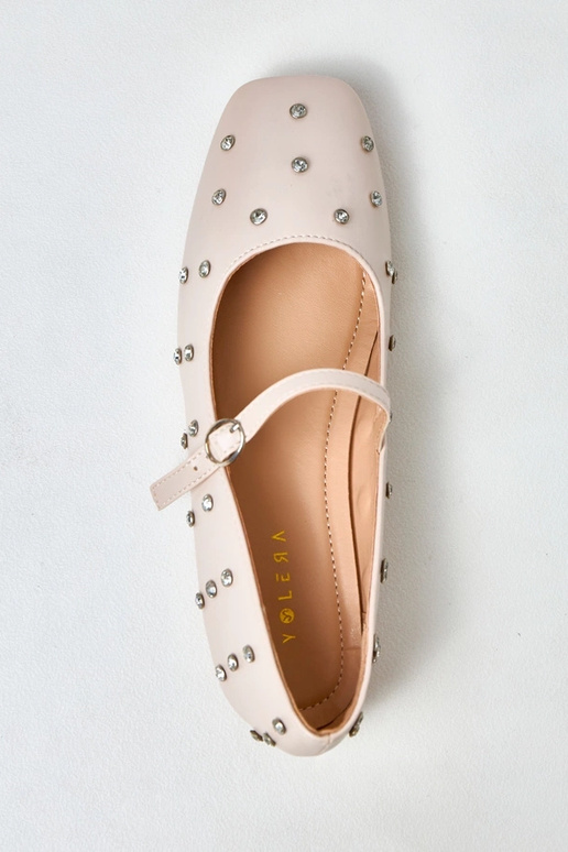 Smėlio spalvos balerinos su... Smėlio spalvos balerinos su...