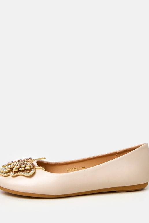 Smėlio spalvos balerinos su... Smėlio spalvos balerinos su...