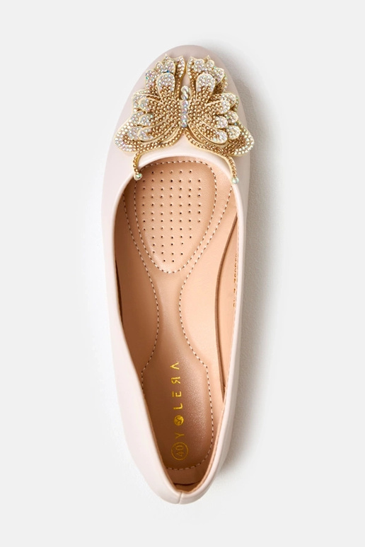 Smėlio spalvos balerinos su... Smėlio spalvos balerinos su...