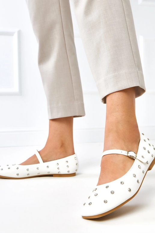 Baltos balerinos su kristalais, Heidi Baltos balerinos su kristalais, Heidi