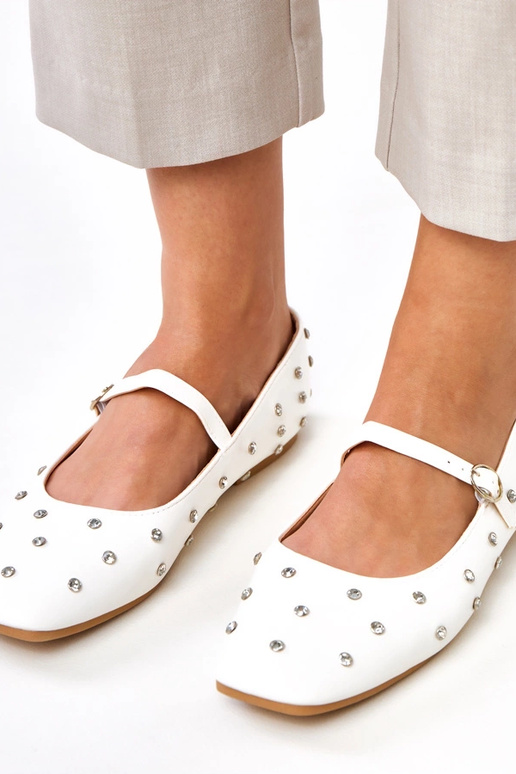 Baltos balerinos su kristalais, Heidi Baltos balerinos su kristalais, Heidi