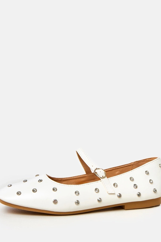 Baltos balerinos su kristalais, Heidi Baltos balerinos su kristalais, Heidi