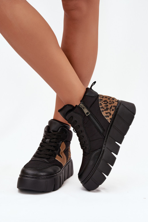 Oda Moteriški aulinukai su platforma pašiltinti Vinceza 66838 juodos spalvos