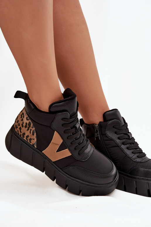 Oda Moteriški aulinukai su platforma pašiltinti Vinceza 66838 juodos spalvos