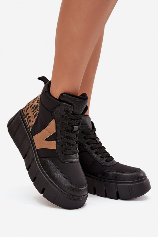 Oda Moteriški aulinukai su platforma pašiltinti Vinceza 66838 juodos spalvos