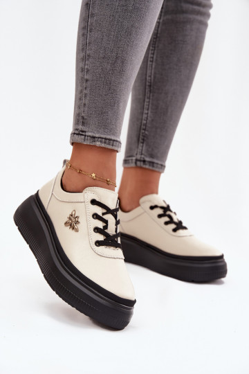 Oda batai Moteriškas su platformasuPrzypinką Vinceza 41495 smėlio spalvos 2