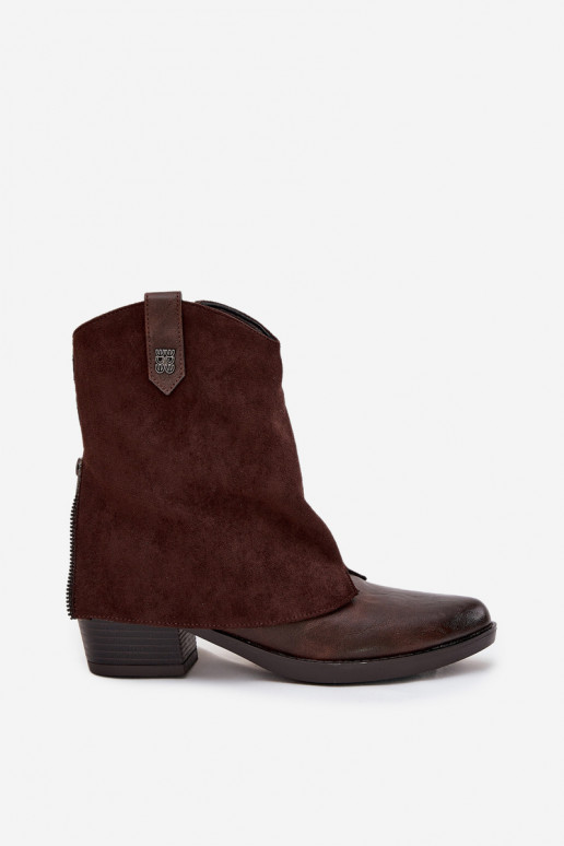 pašiltinti kaubojiško stiliaus aulinukai su kulniukais CzekoladoĮe Sylvette pašiltinti kaubojiško stiliaus aulinukai su kulniukais CzekoladoĮe Sylvette