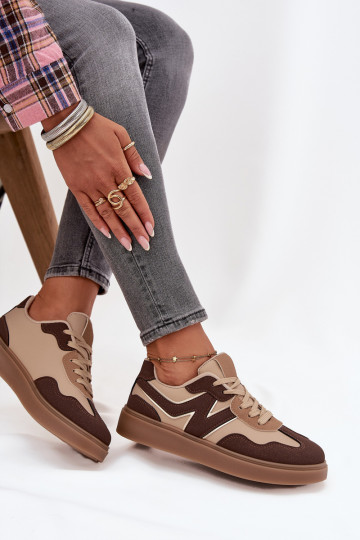 Sneakers modelio batai Moteriškos žemos Eko Oda rudos spalvos Givelle