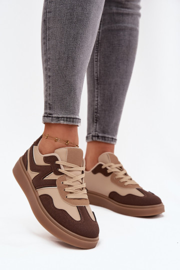 Sneakers modelio batai Moteriškos žemos Eko Oda rudos spalvos Givelle 2