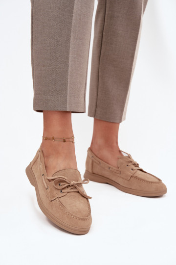 batai Mokasinai Moteriškas butas su stilingomis detalėmis smėlio spalvos Zalina 2