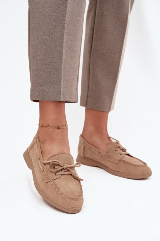 batai Mokasinai Moteriškas butas su stilingomis detalėmis smėlio spalvos Zalina