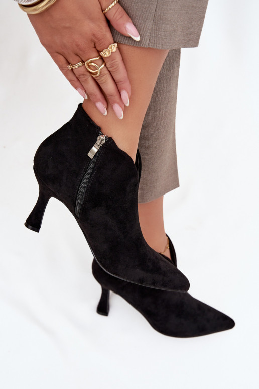 žemakulniai batai moterims su plonais kulniukais iš eko zomšosoĮe juodos spalvos Jolivra žemakulniai batai moterims su plonais kulniukais iš eko zomšosoĮe juodos spalvos Jolivra