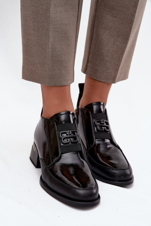 su lako efektu Oda batai Moteriškas Ant žemo kulno Su puošniais Detalem Vinceza 91161 juodos spalvos