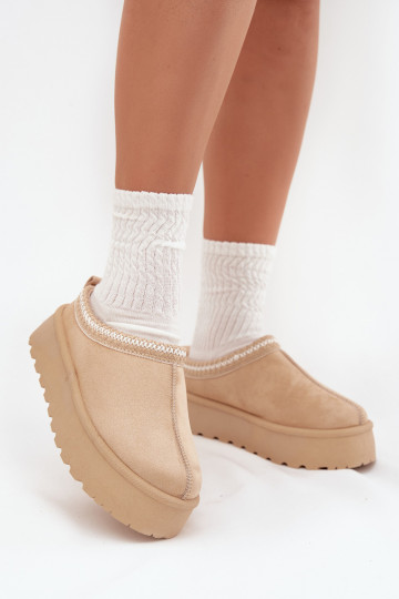 Dramblio kaulo spalvos Įjungtarirya žemakulniai moteriški sniego batai su platforma ir kailiuku 2