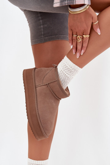 iš zomšos sniego batai Moteriškas su platforma Vinceza 97962 smėlio spalvos