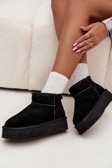 iš zomšos sniego batai Moteriškas su platforma Vinceza 97962 juodos spalvos