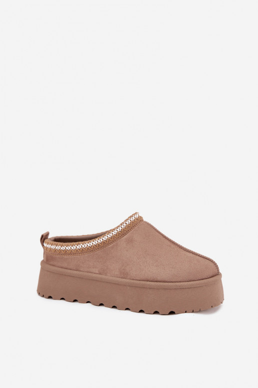 Žemas sniego batai MoteriškassuHaftem su platforma smėlio spalvos Įjungtarirya