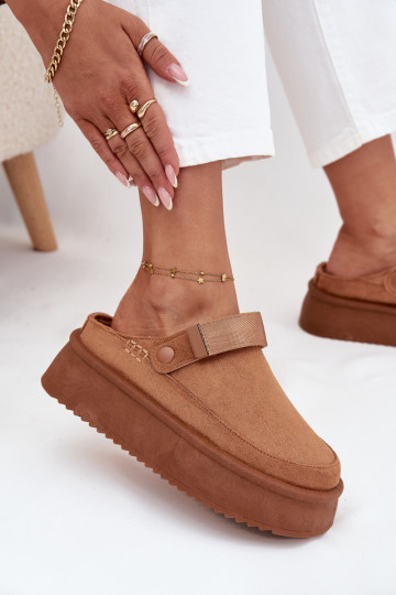 sniego batai Moteriškas su platformasusu limpančiu užsegimuem rudos spalvos Jorielle