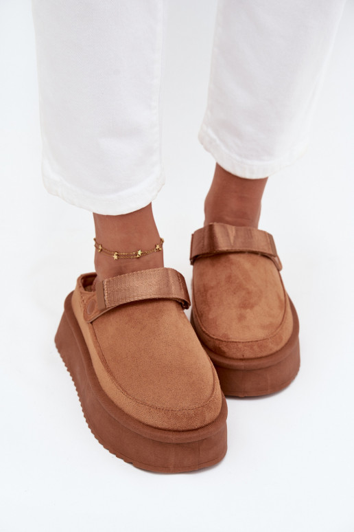 sniego batai Moteriškas su platformasusu limpančiu užsegimuem rudos spalvos Jorielle