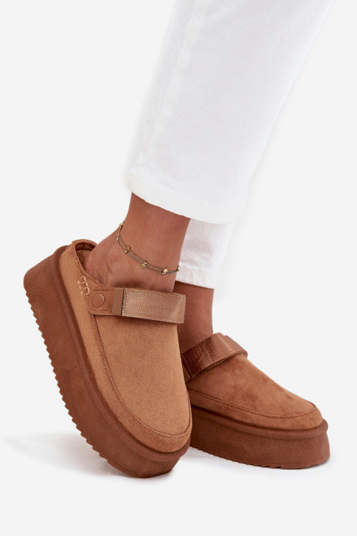 sniego batai Moteriškas su platformasusu limpančiu užsegimuem rudos spalvos Jorielle