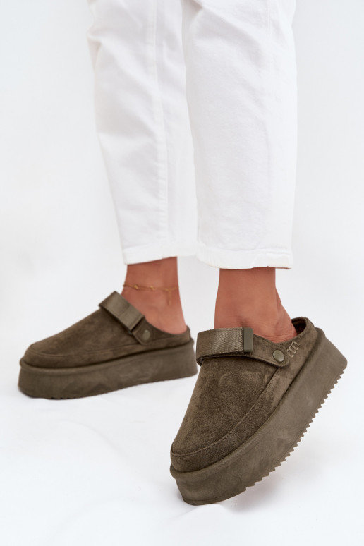 sniego batai Moteriškas su platformasusu limpančiu užsegimuem chaki spalvos Jorielle