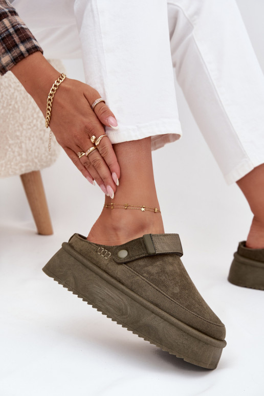 sniego batai Moteriškas su platformasusu limpančiu užsegimuem chaki spalvos Jorielle