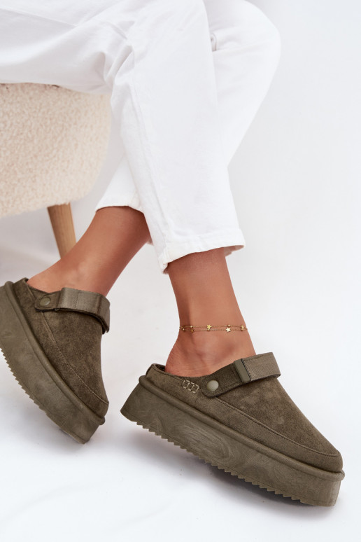 sniego batai Moteriškas su platformasusu limpančiu užsegimuem chaki spalvos Jorielle