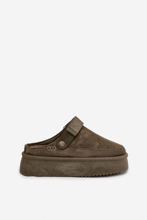 sniego batai Moteriškas su platformasusu limpančiu užsegimuem chaki spalvos Jorielle