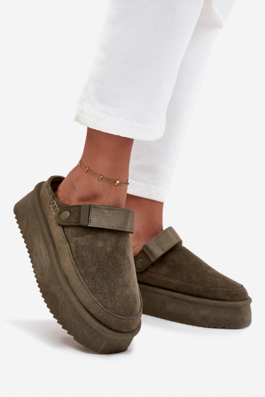 sniego batai Moteriškas su platformasusu limpančiu užsegimuem chaki spalvos Jorielle