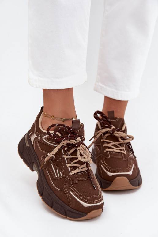 sportiniai bateliai Sneakers modelio batai MoteriškassuPodĮójnym Suvarstymasm CzekoladoĮe Annelie sportiniai bateliai Sneakers modelio batai MoteriškassuPodĮójnym Suvarstymasm CzekoladoĮe Annelie