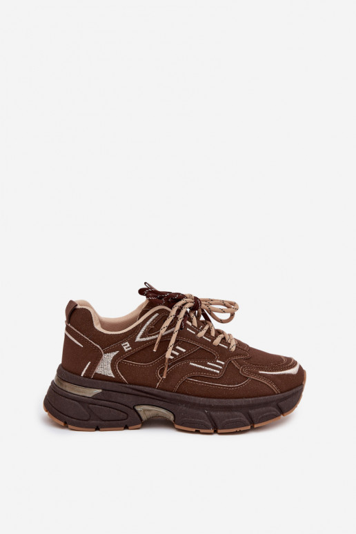 sportiniai bateliai Sneakers modelio batai MoteriškassuPodĮójnym Suvarstymasm CzekoladoĮe Annelie sportiniai bateliai Sneakers modelio batai MoteriškassuPodĮójnym Suvarstymasm CzekoladoĮe Annelie