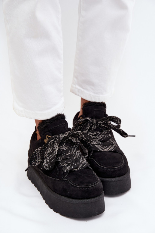 su raišteliais sniego batai Moteriškas su platforma pašiltinti su kailiuku viduje juodos spalvos Tavelle su raišteliais sniego batai Moteriškas su platforma pašiltinti su kailiuku viduje juodos spalvos Tavelle